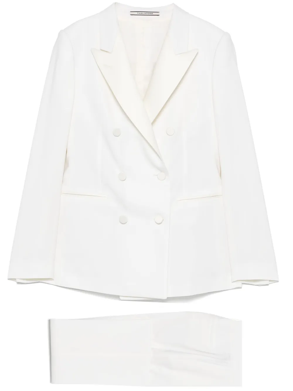 Tagliatore Wool Suit In White