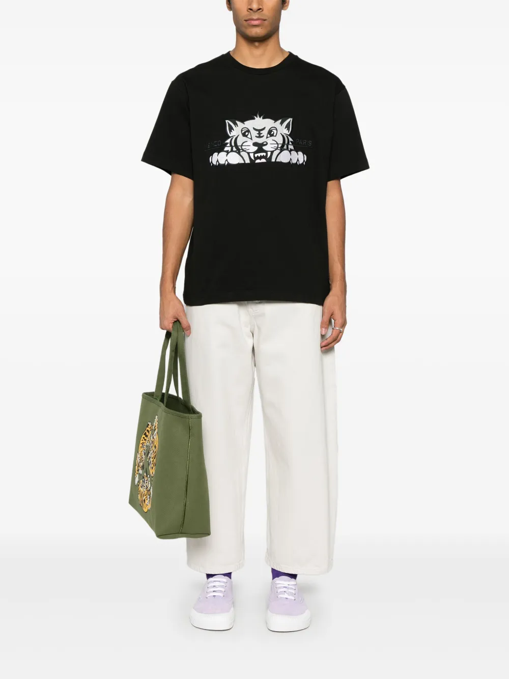 Kenzo Happy Tiger T-shirt - Zwart