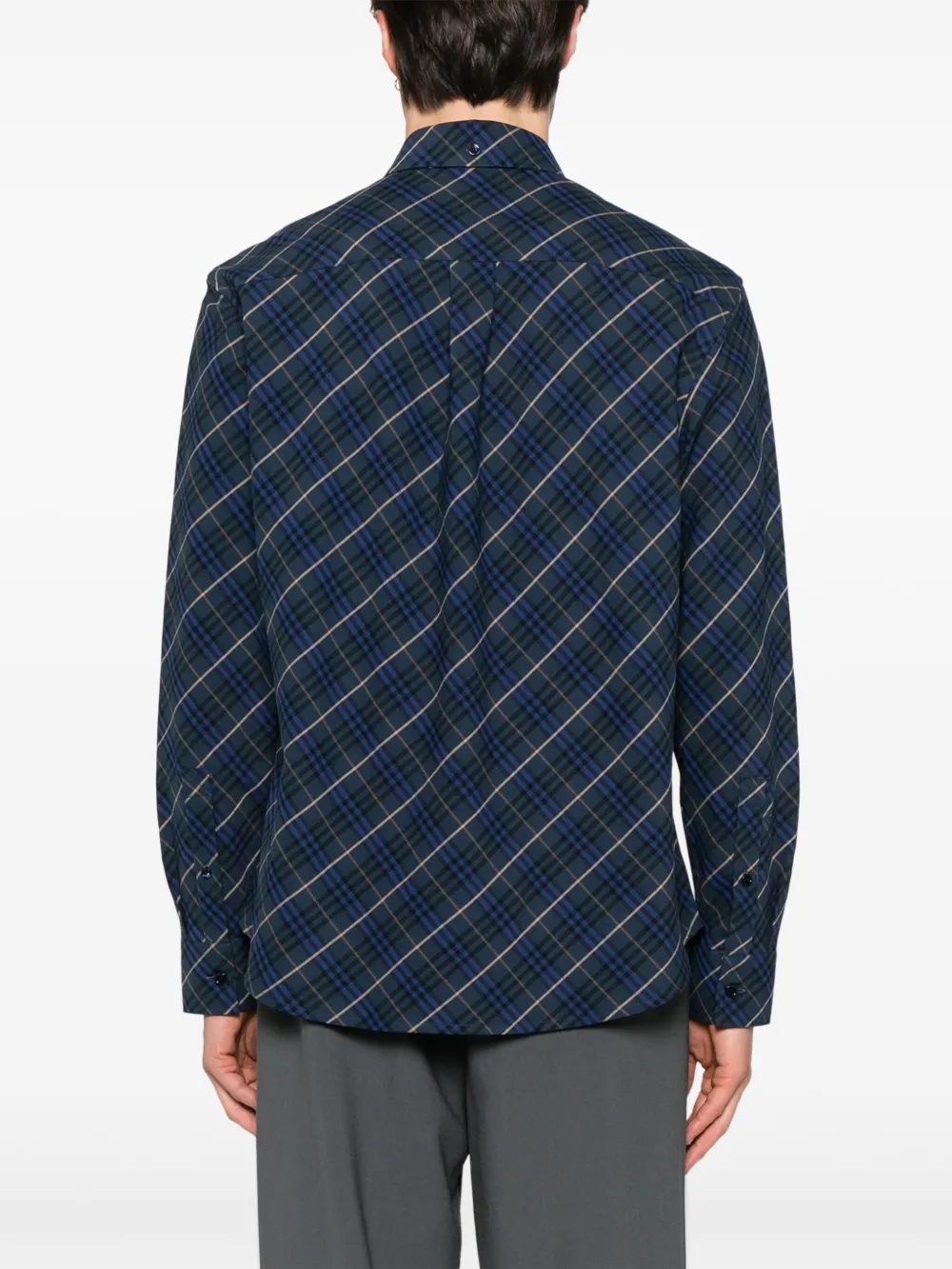 Burberry Geruit shirtjack Blauw