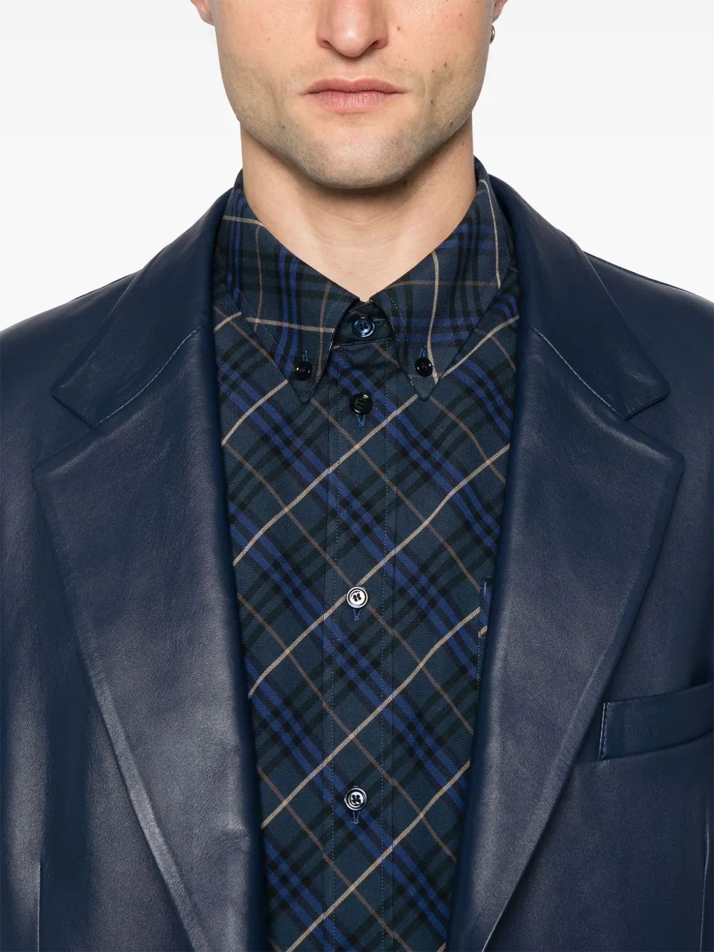 Burberry Geruit shirtjack Blauw