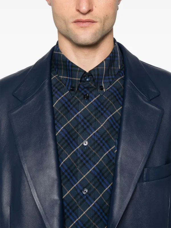 Burberry チェック シャツジャケット | ブルー | FARFETCH JP