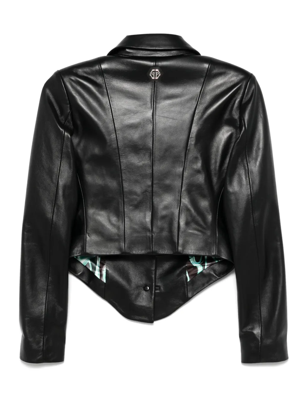 Philipp Plein Leren blazer - Zwart