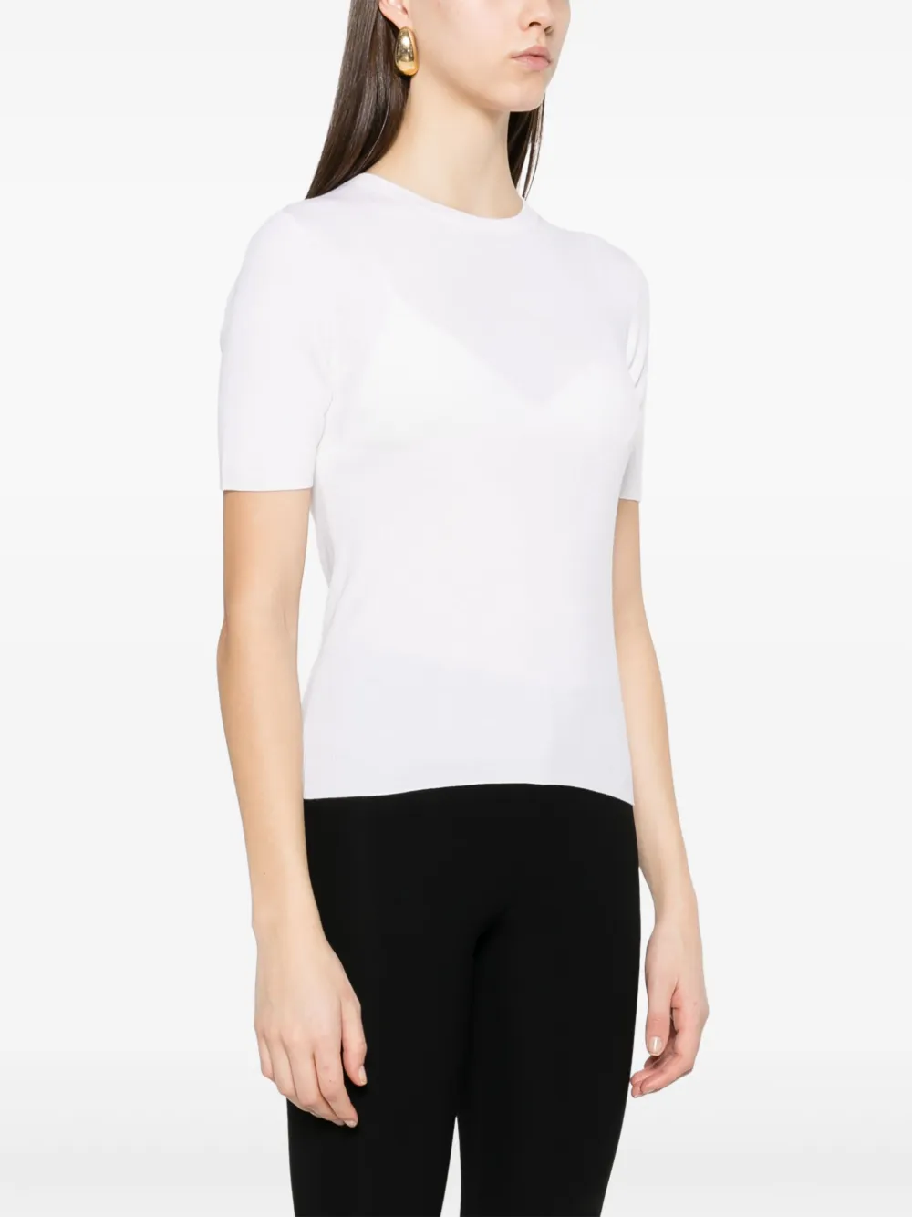 Allude T-shirt van scheerwol Wit