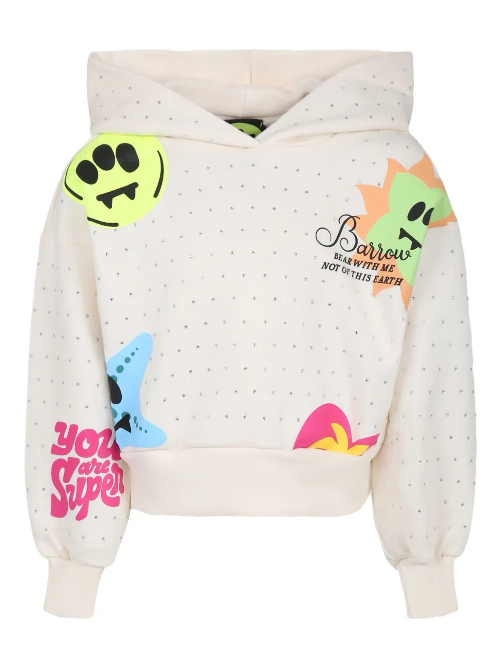 Barrow kids Hoodie met logoprint Beige