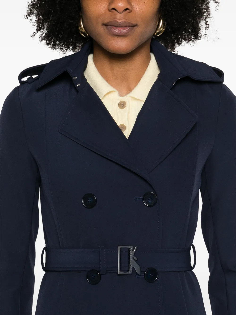 PATRIZIA PEPE BUCKLE-DETAIL TRENCH COAT 
