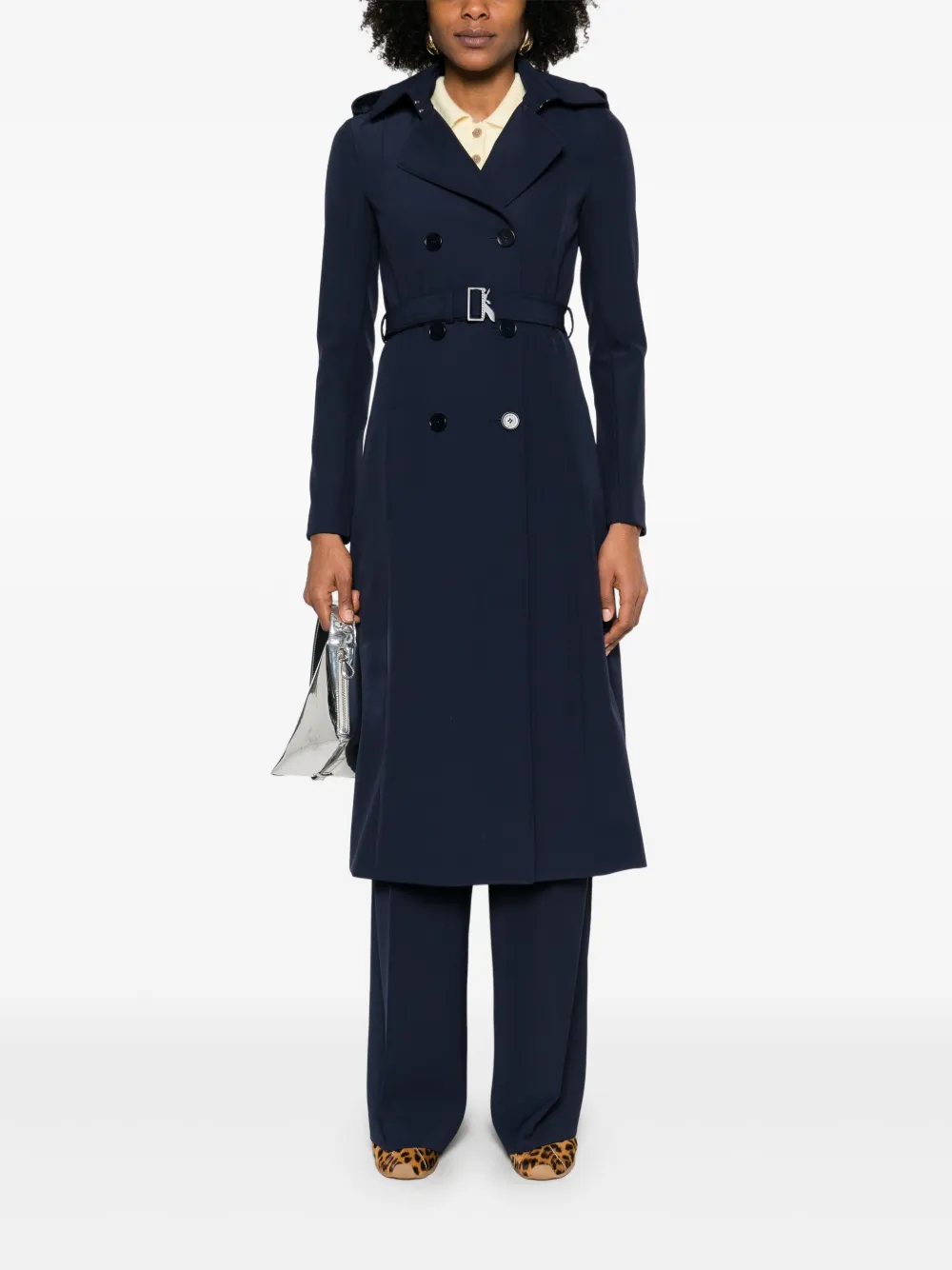 PATRIZIA PEPE BUCKLE-DETAIL TRENCH COAT 