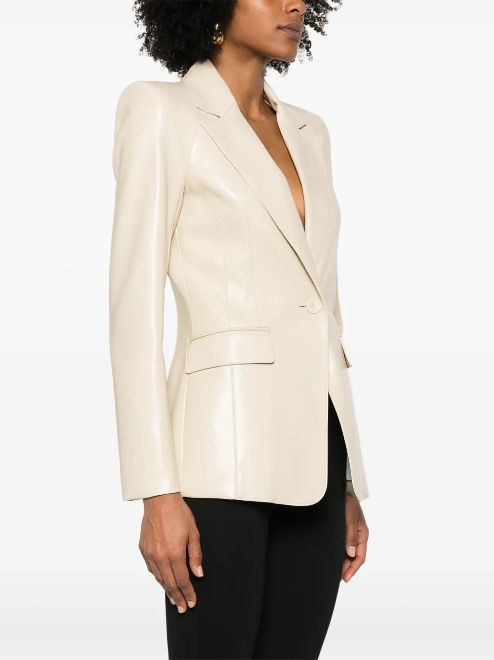 PATRIZIA PEPE FAUX-LEATHER BLAZER