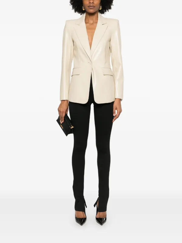 ジャケット Patrizia Pepe BLAZER MWITH FLY EMBROIDERY Patrizia Pepe faux-leather Blazer | Neutrals | FARFETCH