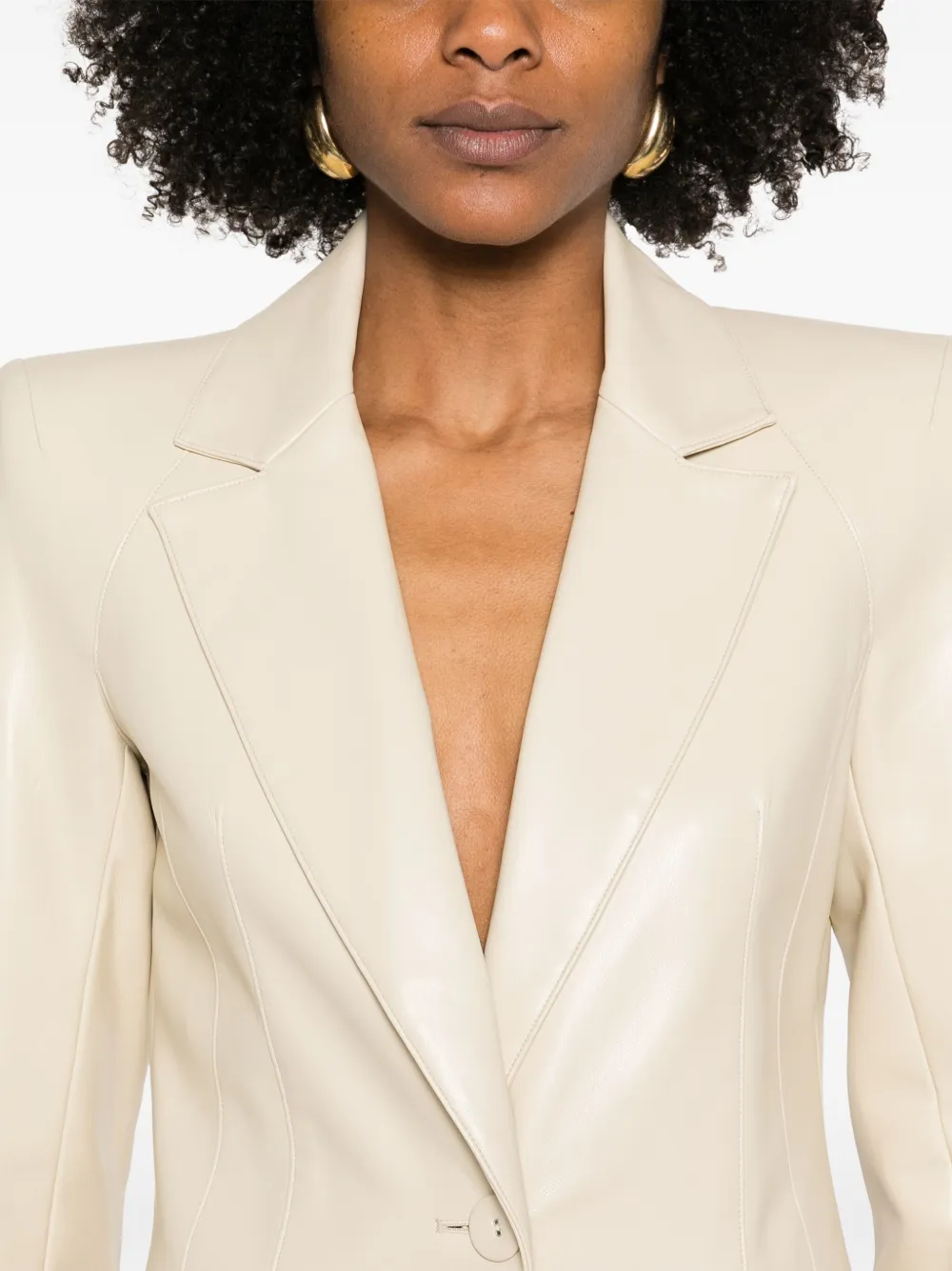 PATRIZIA PEPE FAUX-LEATHER BLAZER
