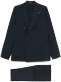 Tagliatore brooch-detail suit - Blue