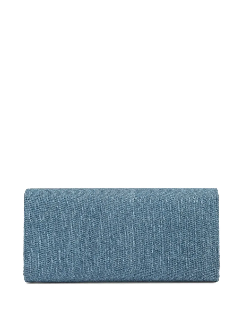 Sergio Rossi Precious Denim Heart-embellished Clutch In Blue