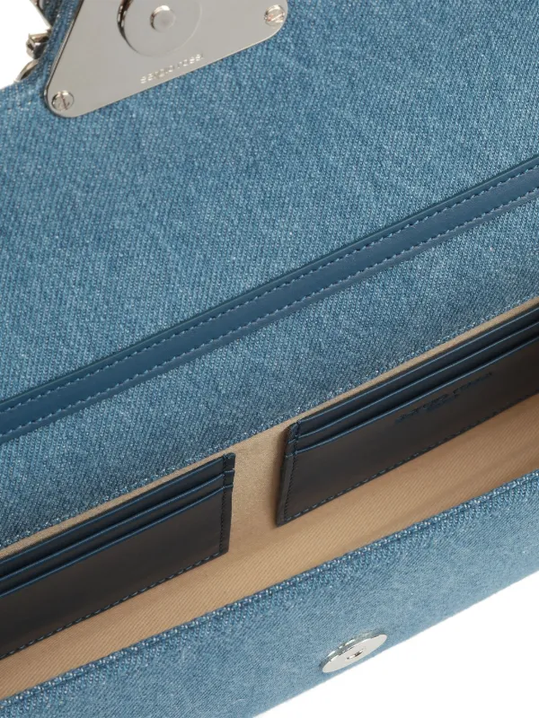 Sergio Rossi Precious Denim heart-embellished Clutch