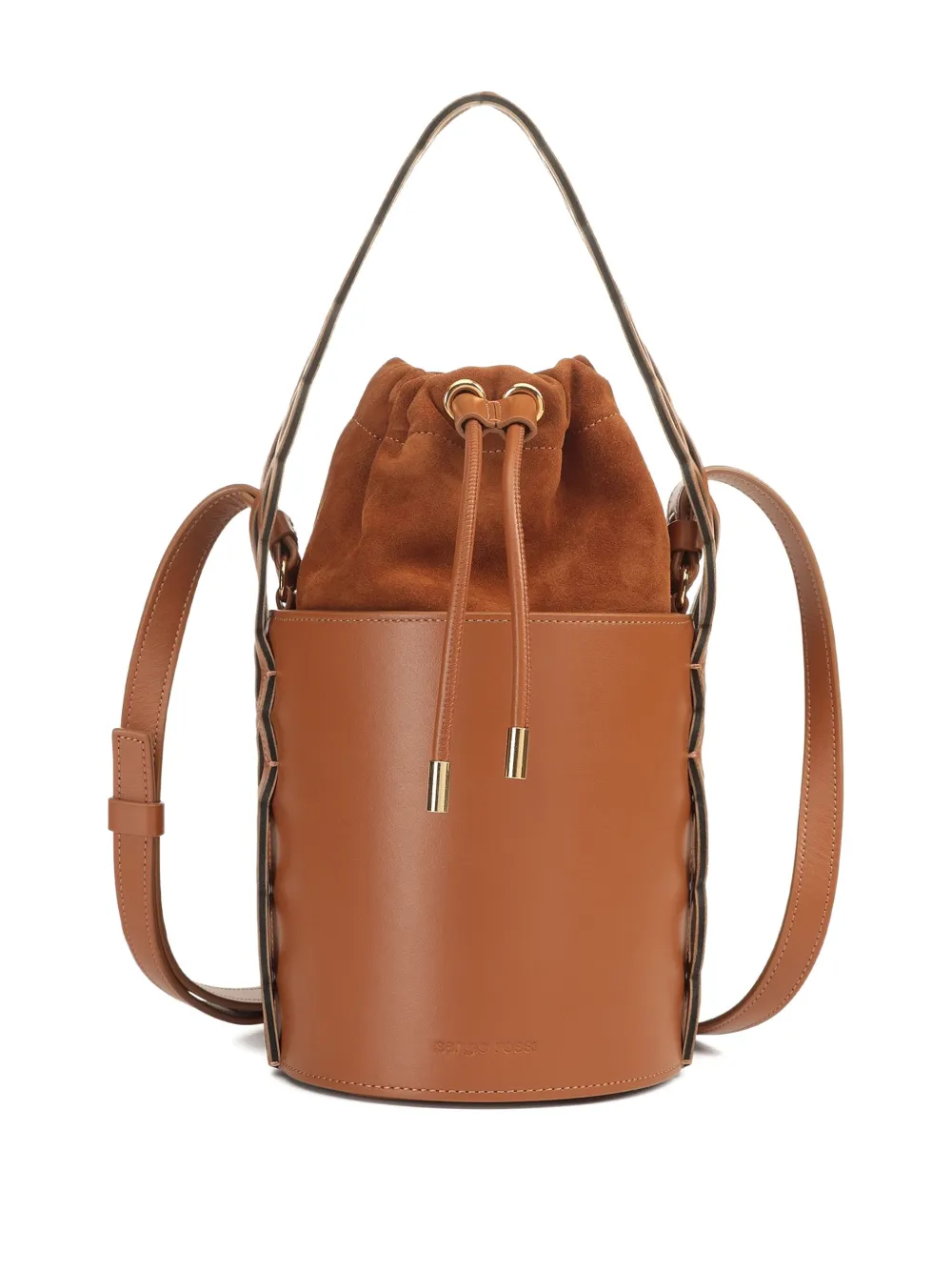 Sergio Rossi Sr Mermaid braided leather bucket bag Bruin