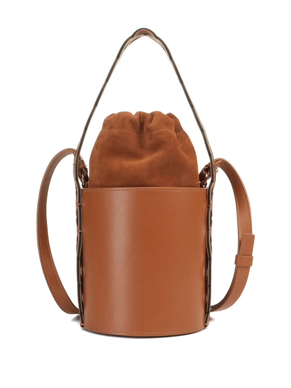 Sergio Rossi Sr Mermaid gevlochten leren bucket-tas Bruin