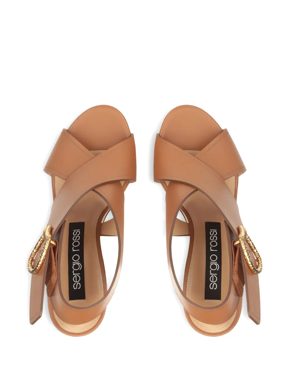 Sergio Rossi 75mm leather sandals Brown