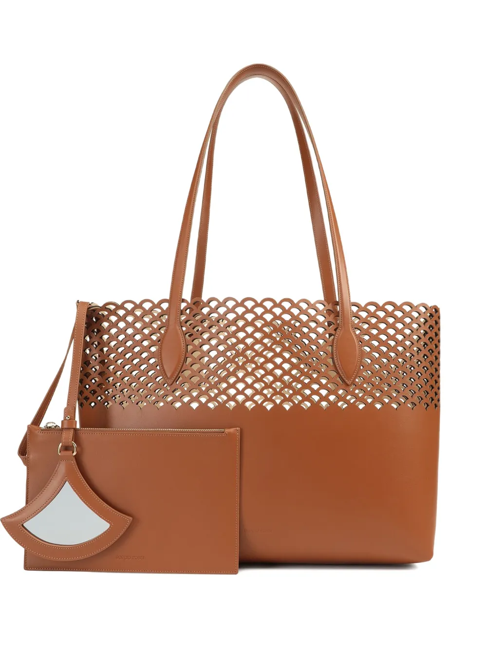 Sergio Rossi Mermaid shopper met gewelfd detail Oranje
