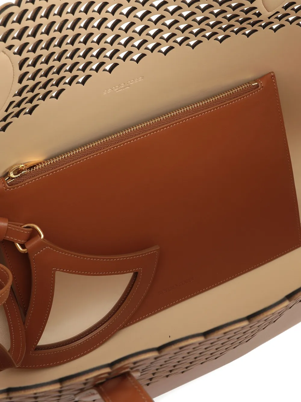 Sergio Rossi Mermaid shopper met gewelfd detail Oranje