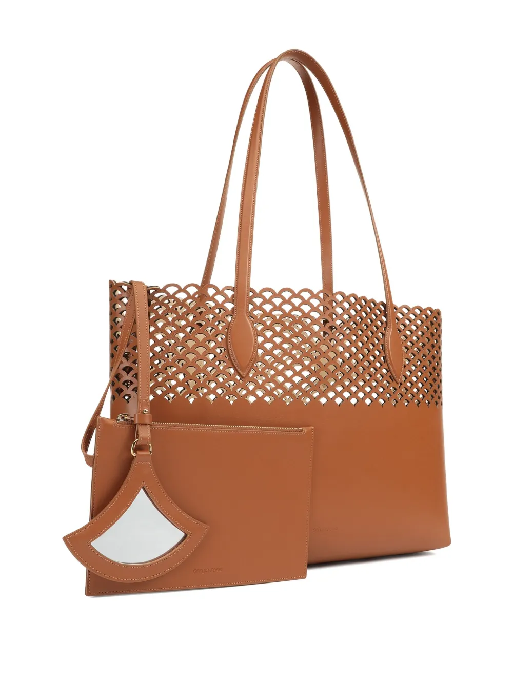 Sergio Rossi Mermaid shopper met gewelfd detail Oranje