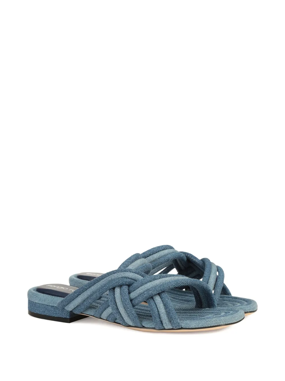 Sergio Rossi braided denim sandals Blue