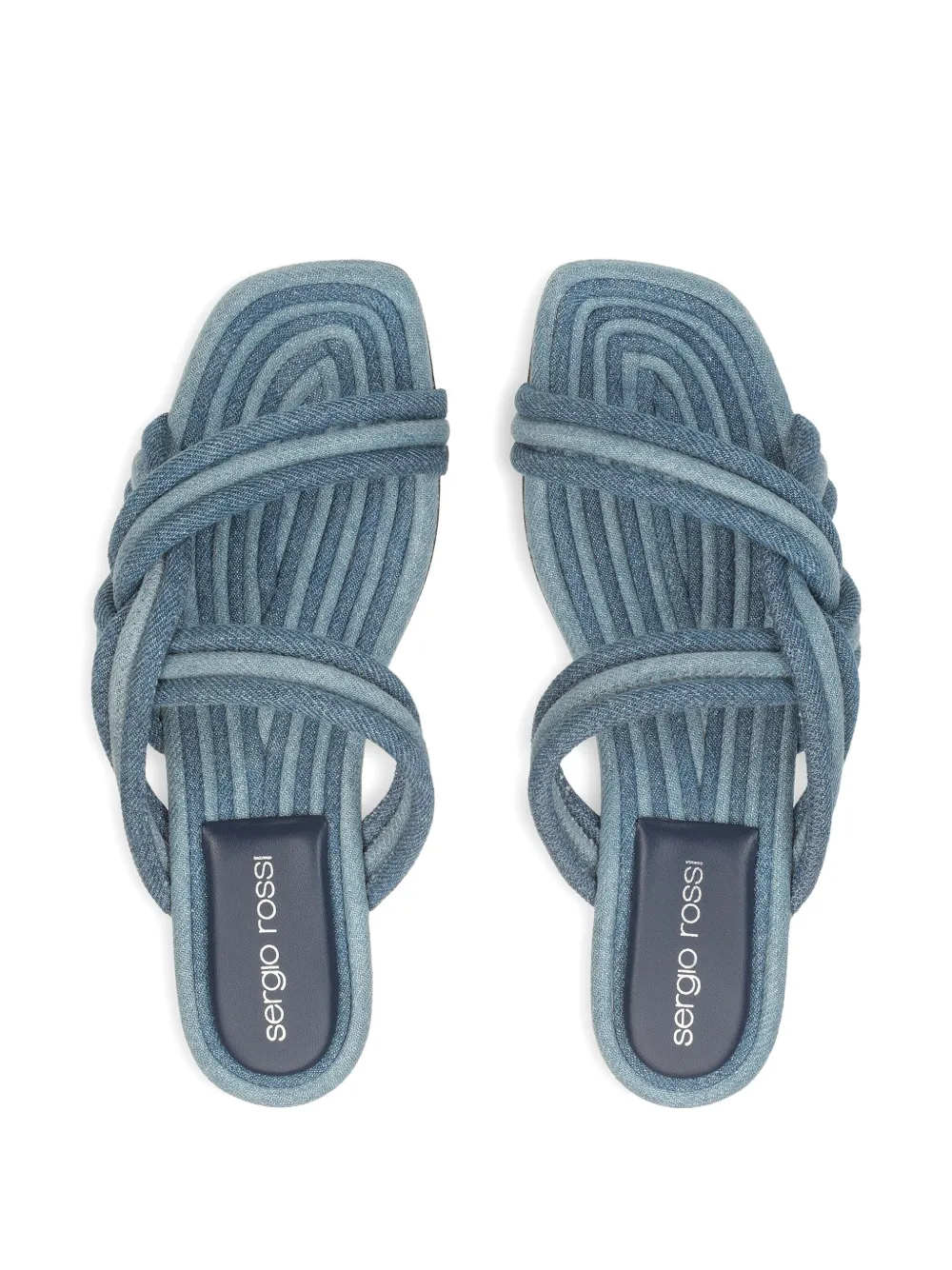 Sergio Rossi braided denim sandals Blue