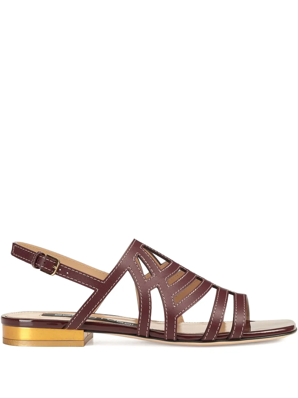 Sergio Rossi Agate cut-out slingback sandals Brown