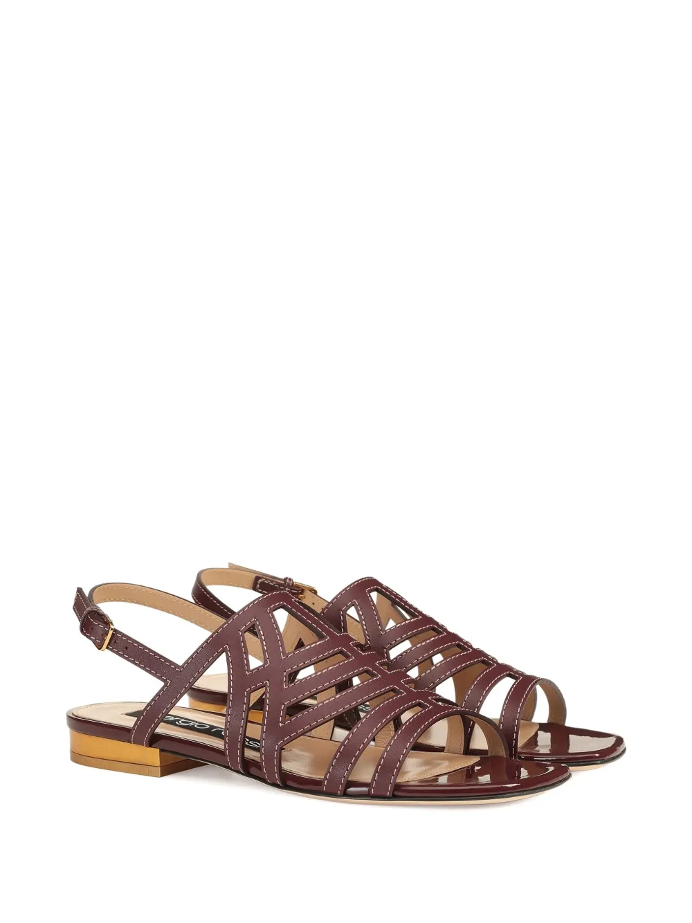 Sergio Rossi Agate cut-out slingback sandals Brown