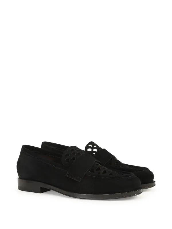 Sergio Rossi スエード ファー ローファー（美品） Sergio Rossi Mermaid ローファー | ブラック | FARFETCH JP