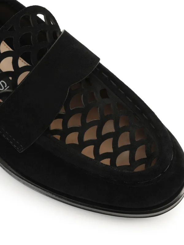 Sergio Rossi Loafers in Black Suede Sergio Rossi Mermaid Loafers | Black | FARFETCH main image 4