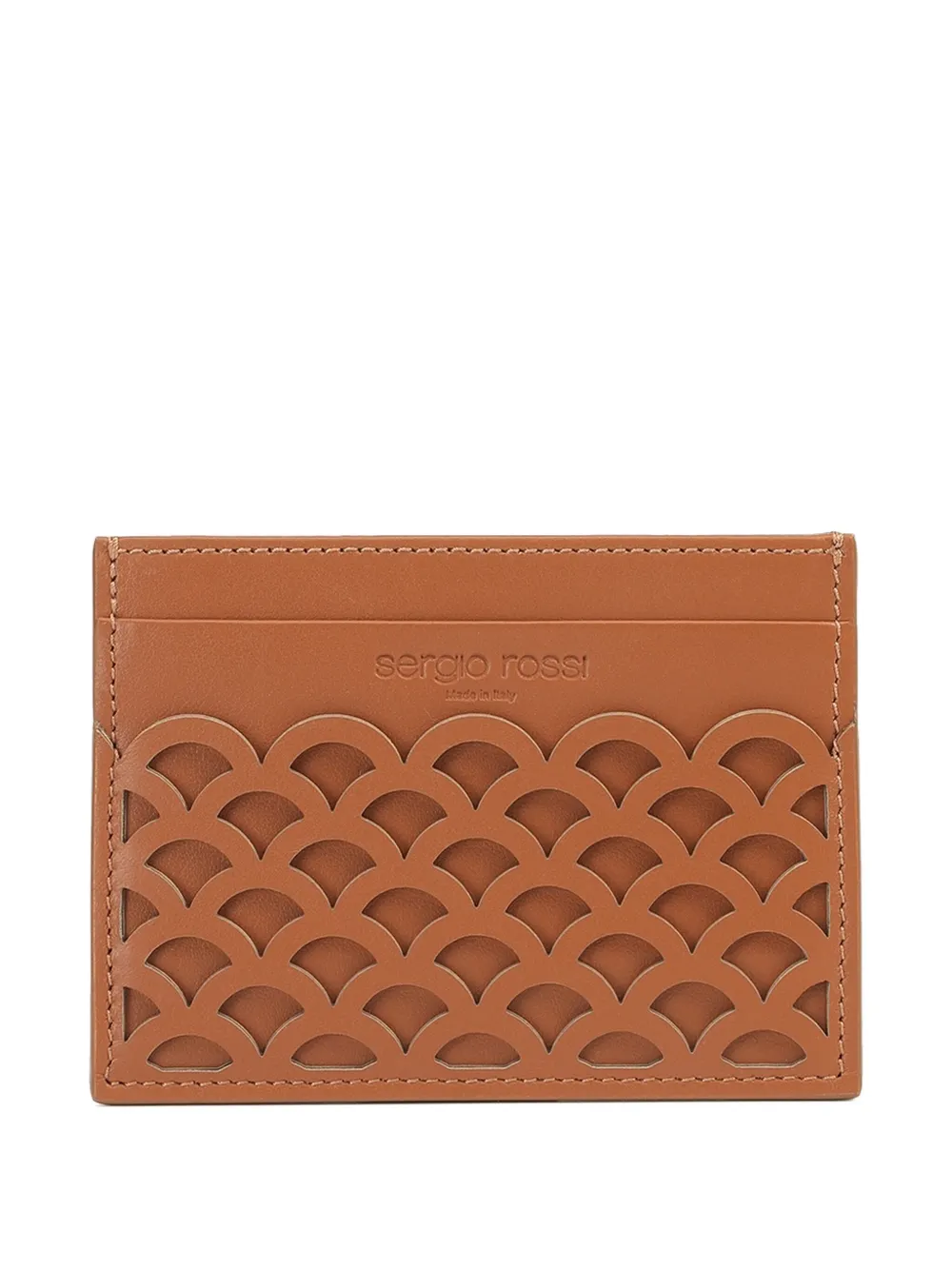 Sergio Rossi Sr Mermaid Leather Cardholder In Neutral