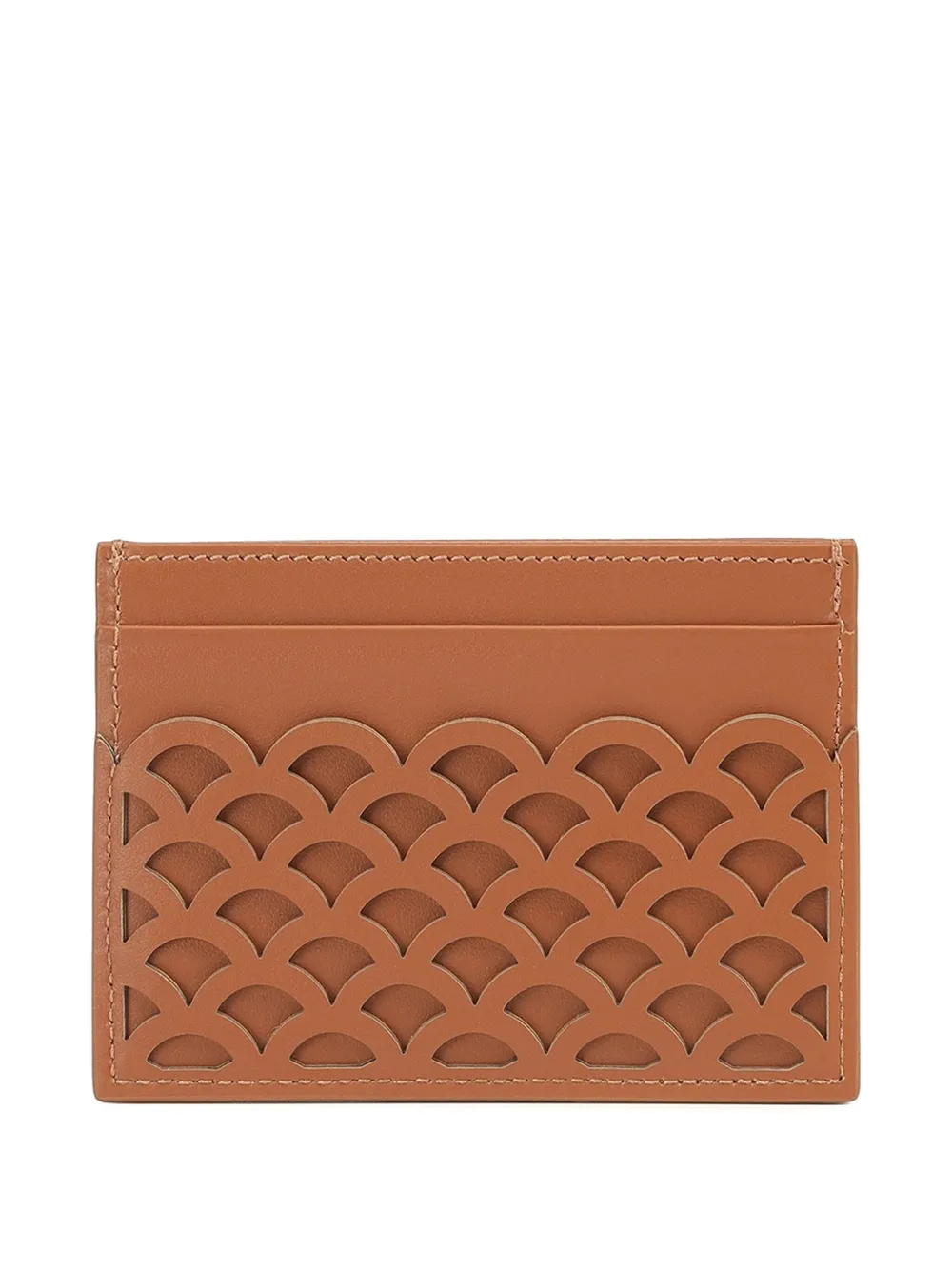Sergio Rossi Sr Mermaid Leather Cardholder In Neutral