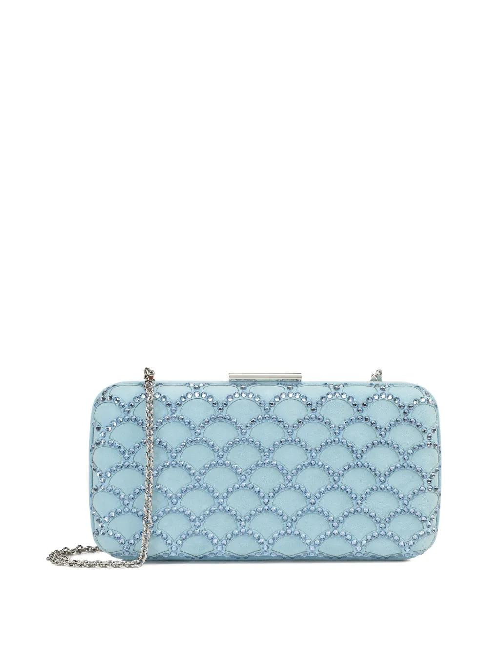 Sergio Rossi Mermaid clutch verfraaid met kristallen en schaalpatroon Blauw