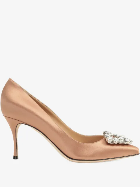 Sergio Rossi zapatillas satinadas con tacón de 75mm