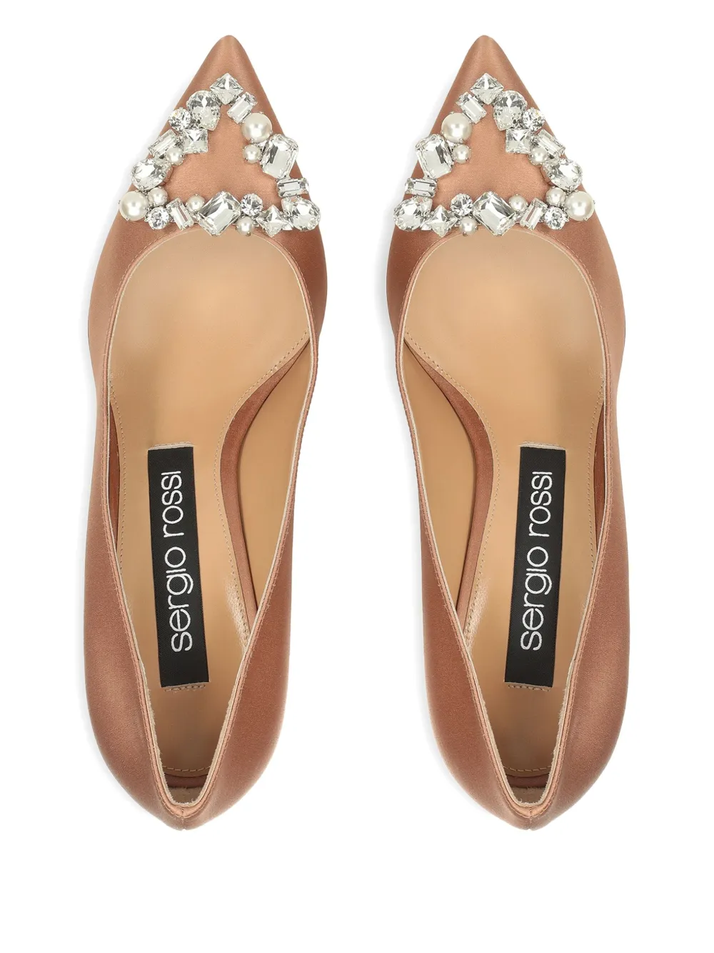 Sergio Rossi 75mm satin-finish pumps Neutrals