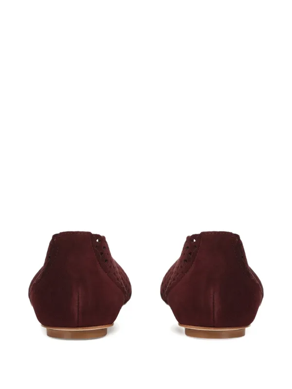Sergio Rossi レザーフラットシューズ | レッド | FARFETCH JP