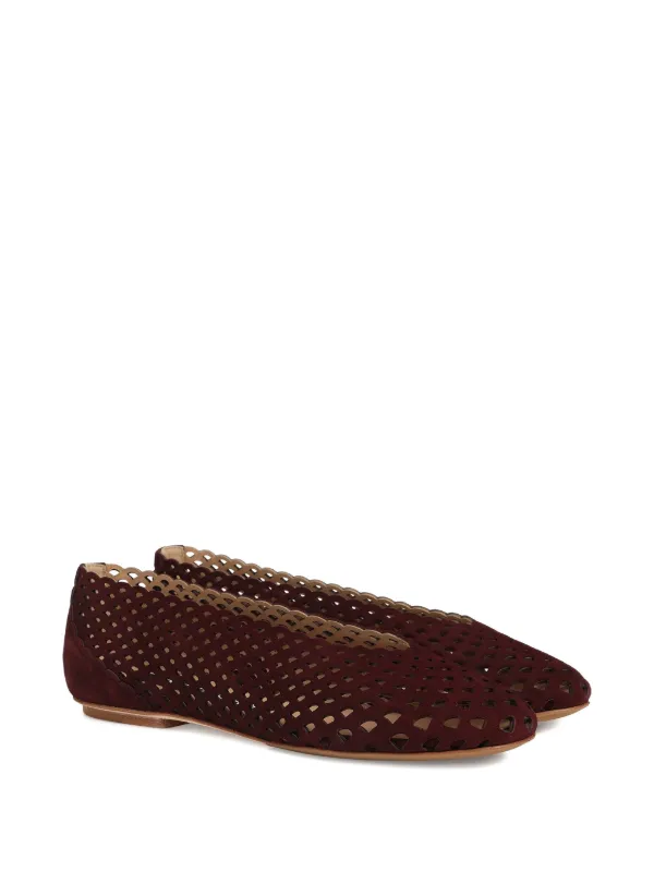 Sergio Rossi レザーフラットシューズ | レッド | FARFETCH JP