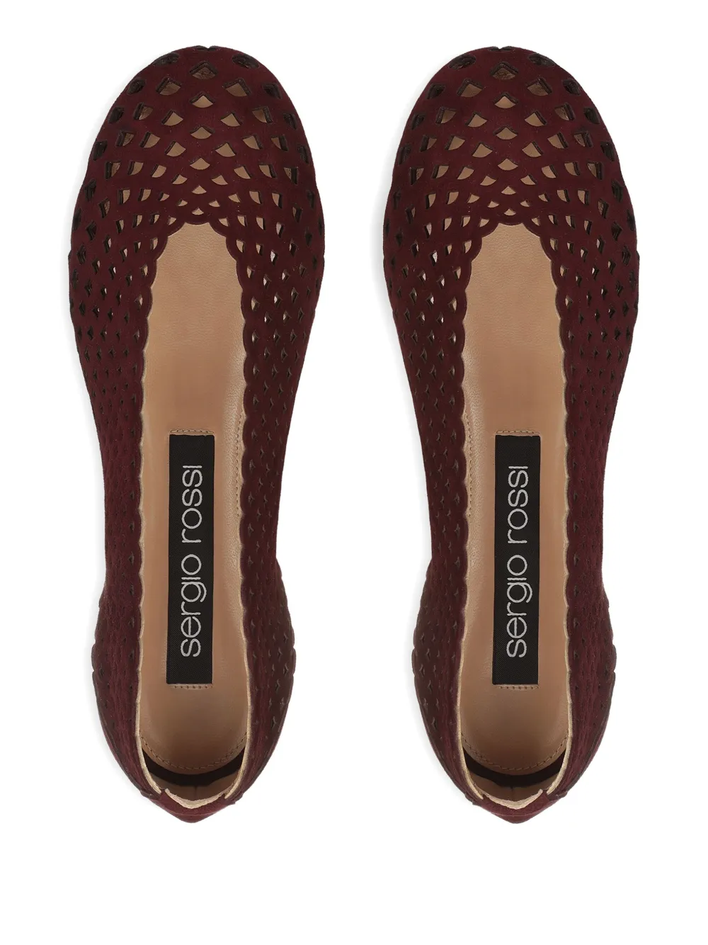 Sergio Rossi leather ballet flats Red