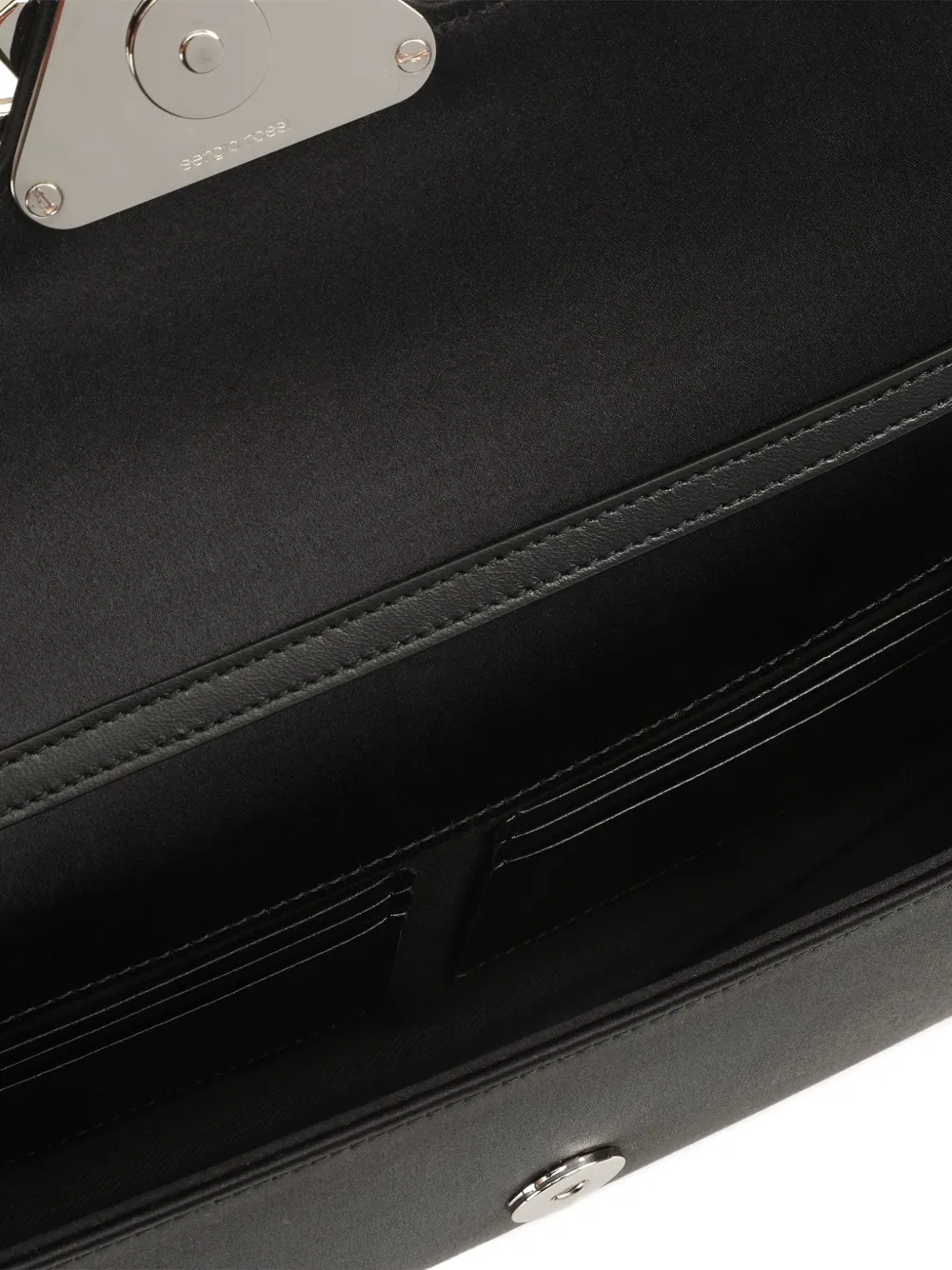 Sergio Rossi Precious satijnen clutch verfraaid met kristallen Zwart
