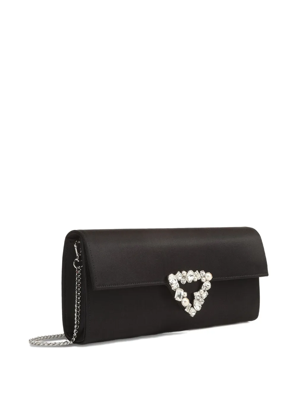 Sergio Rossi Precious satijnen clutch verfraaid met kristallen Zwart