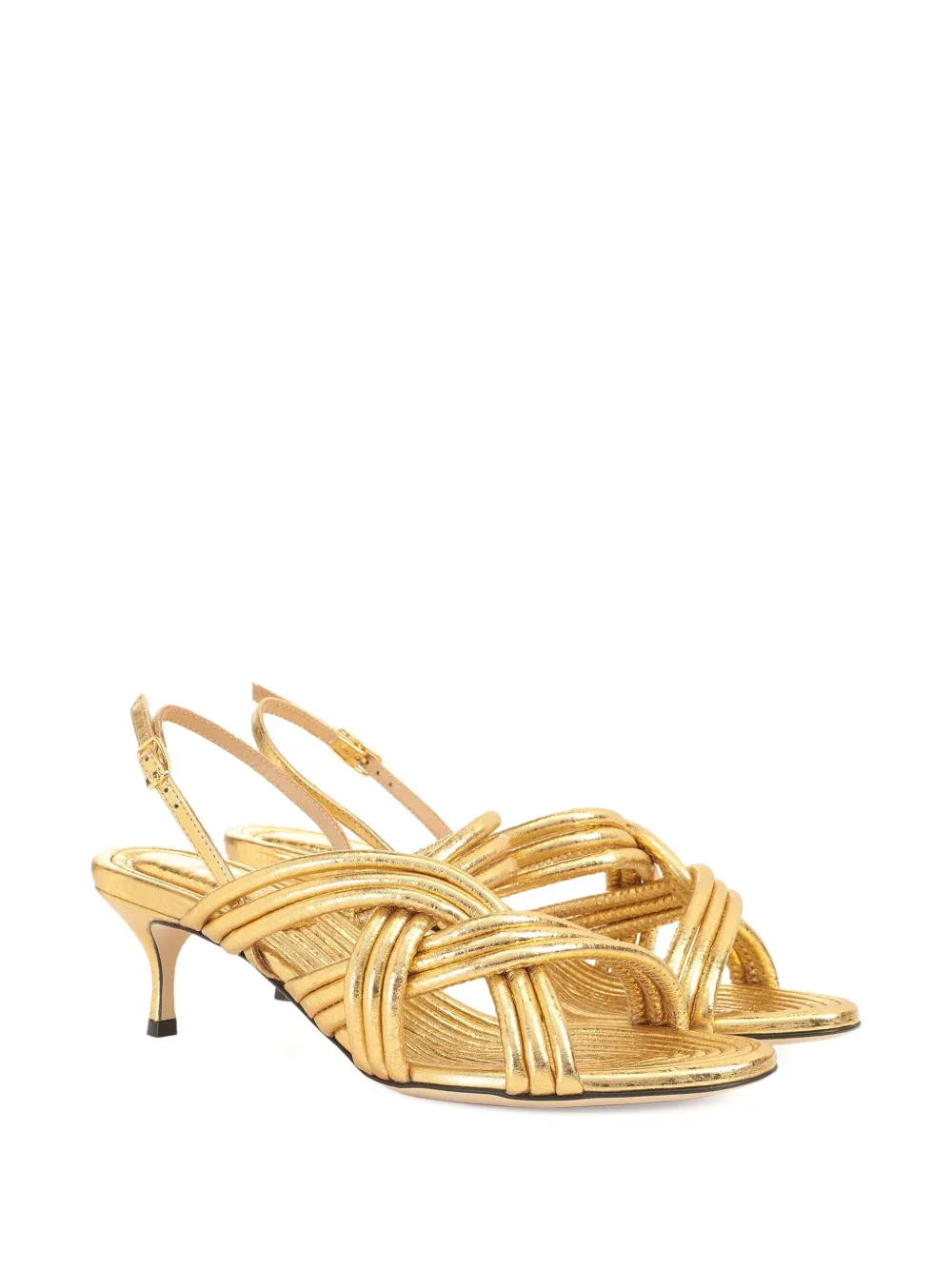 Sergio Rossi 50mm leather sandals Gold