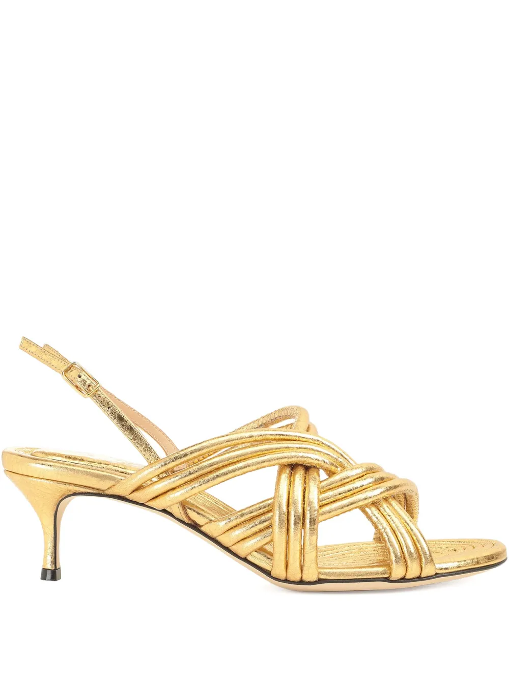 Sergio Rossi 50mm leather sandals Gold