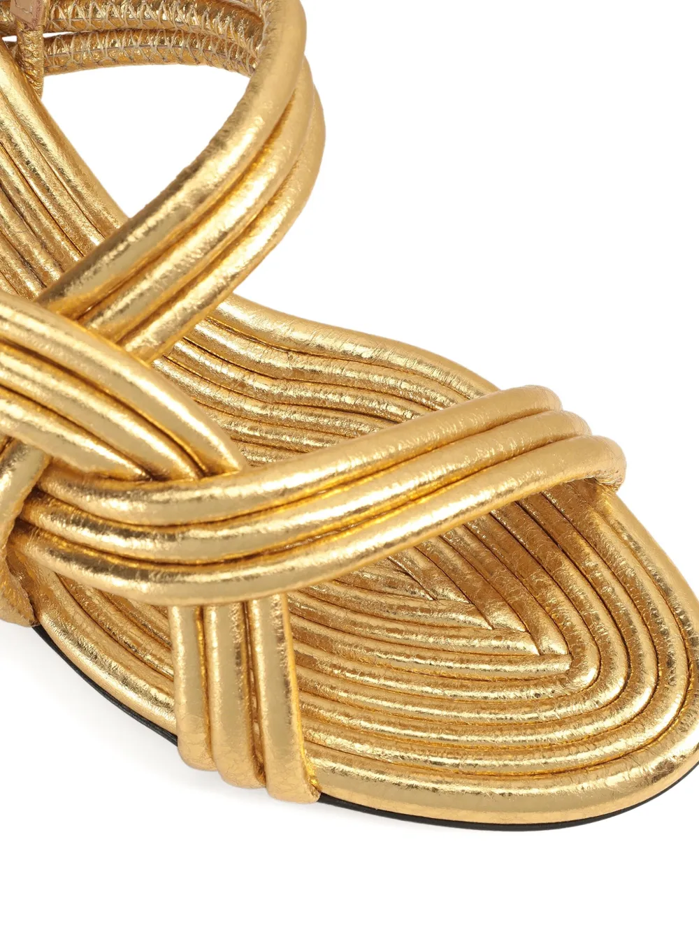 Sergio Rossi 50mm leather sandals Gold
