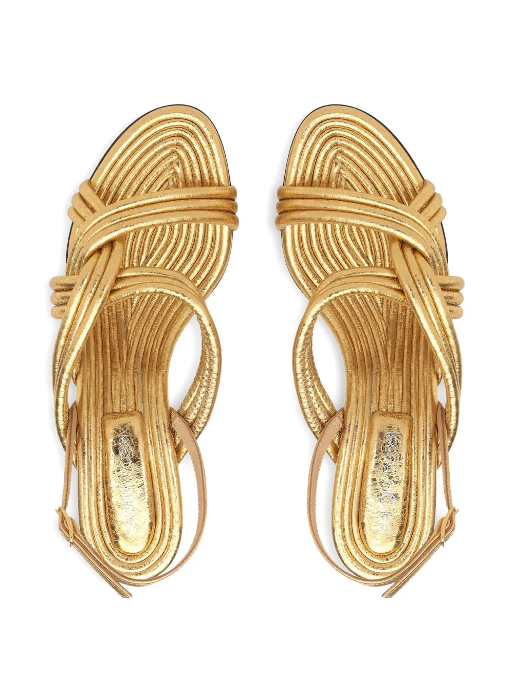 Sergio Rossi 50mm leather sandals Gold