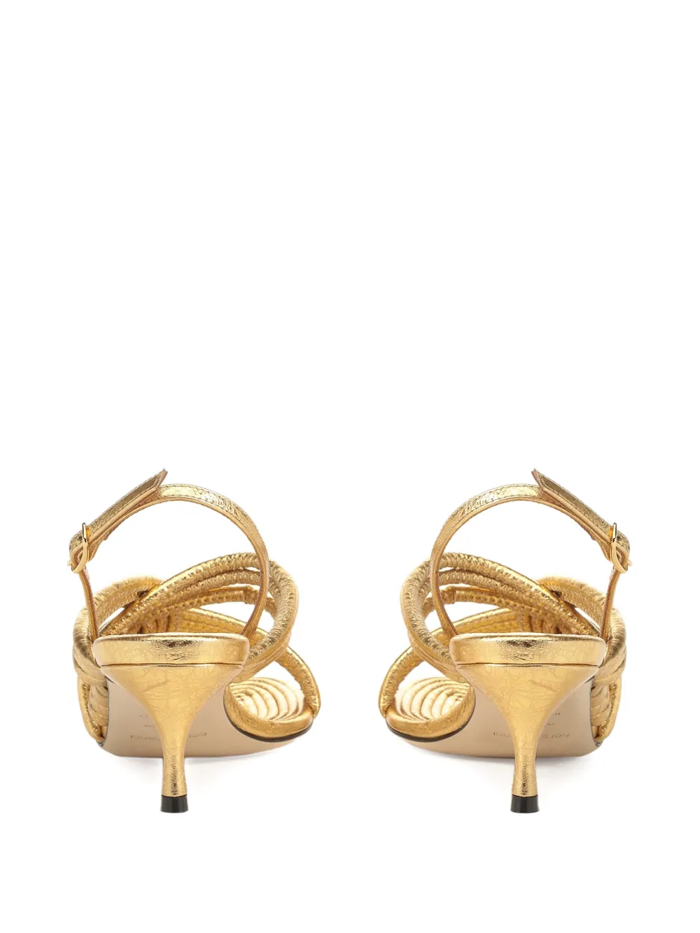 Sergio Rossi 50mm leather sandals Gold