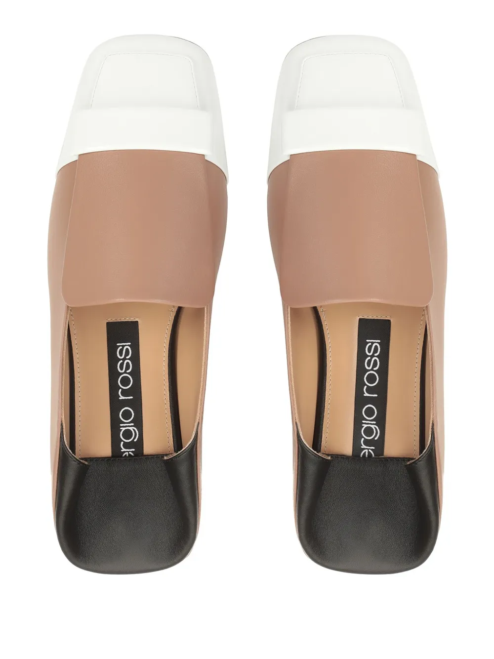 Sergio Rossi Tweekleurige slippers Bruin
