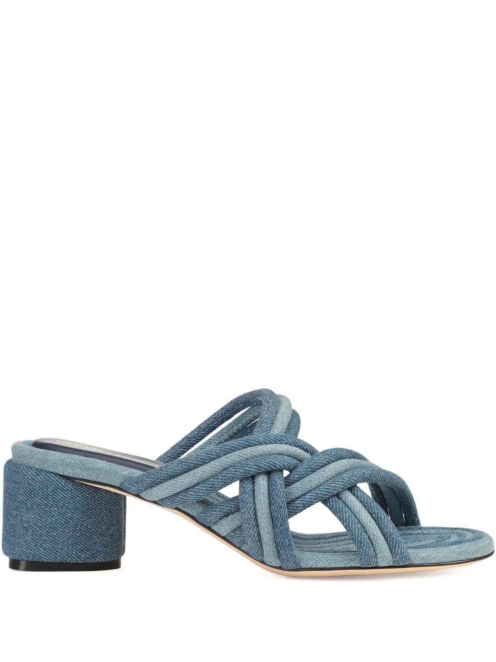 Sergio Rossi 50mm Watamu knotted denim sandals Blue