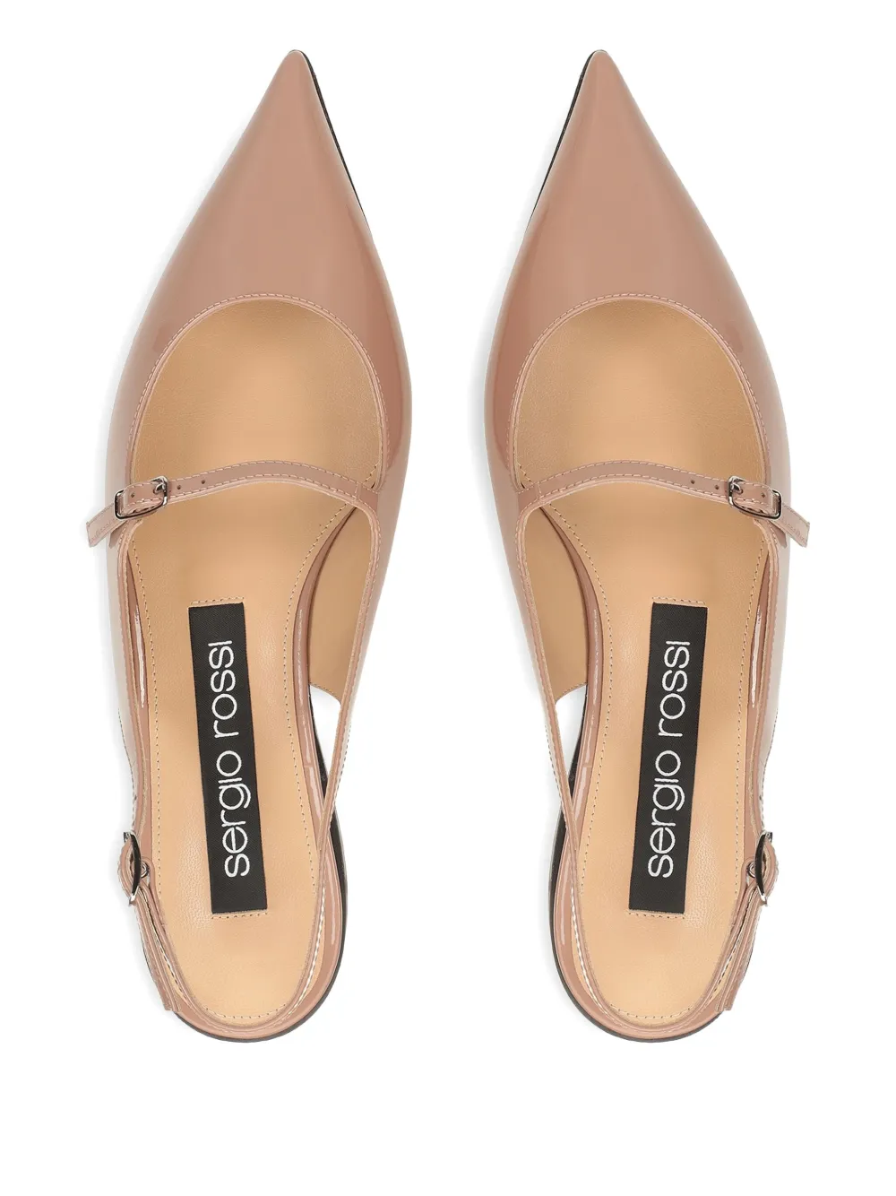 Sergio Rossi pointed-toe slingback pumps Neutrals