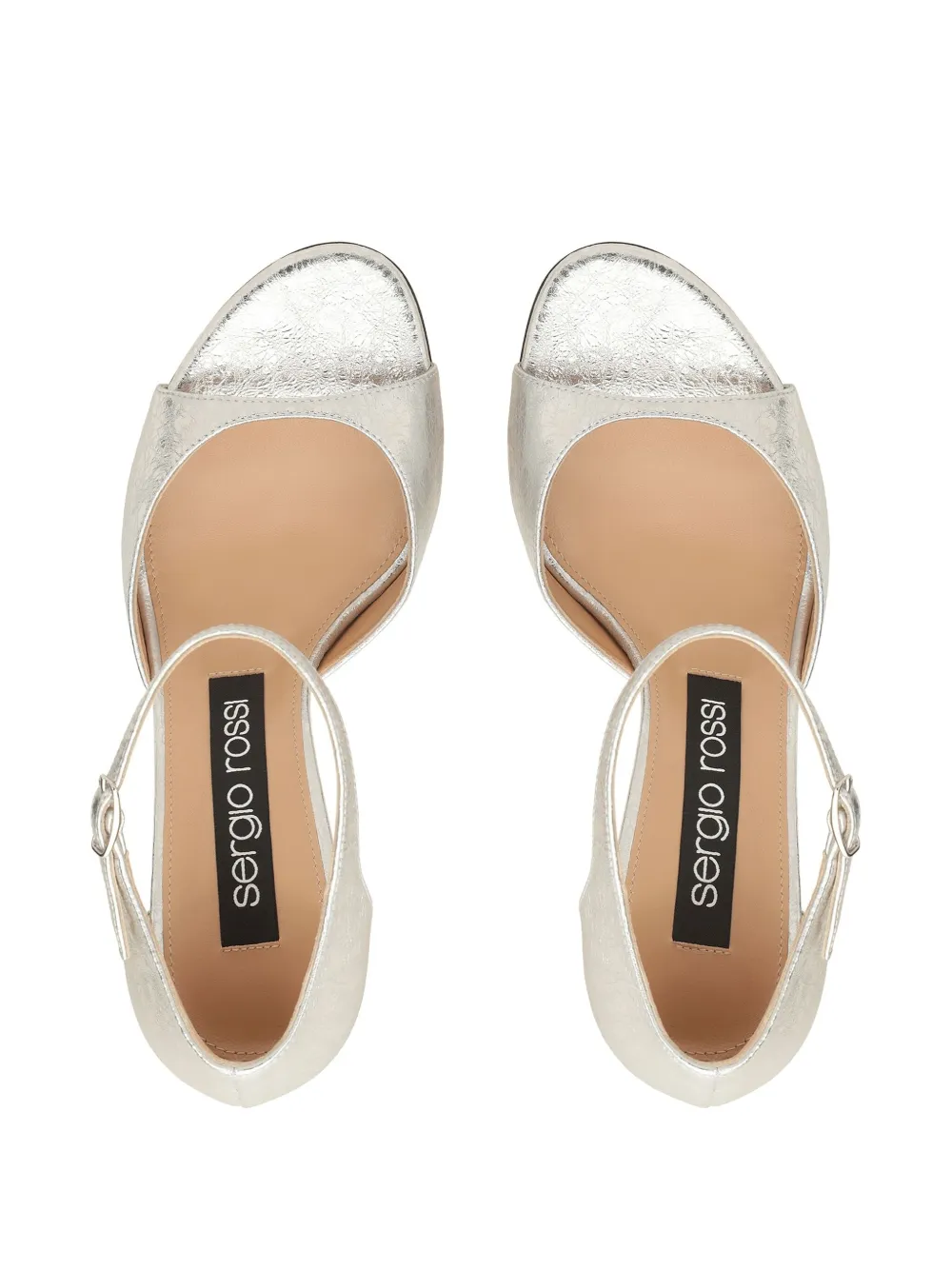 Sergio Rossi 90mm Godiva Sandals In Silver