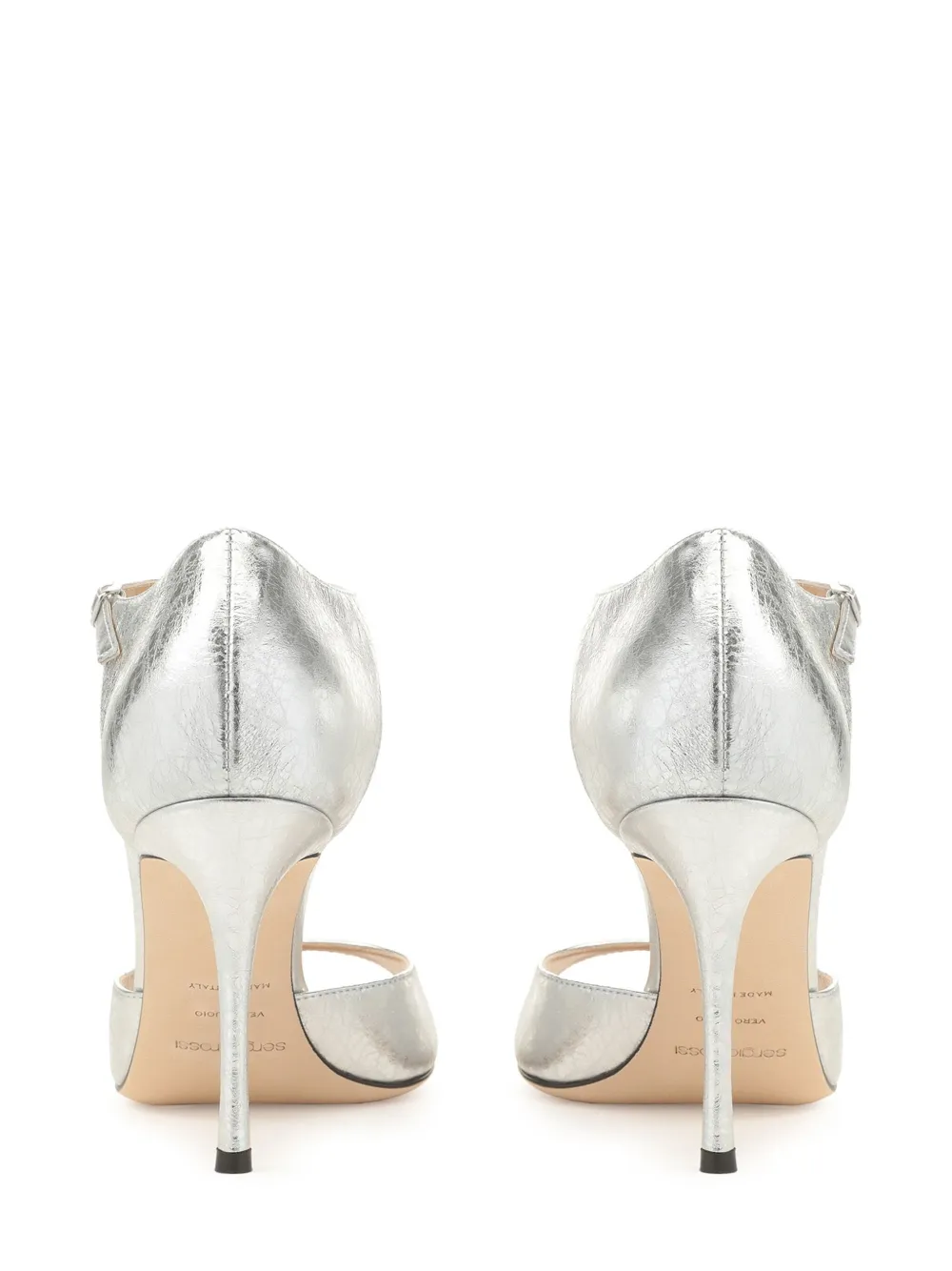 Sergio Rossi 90mm Godiva Sandals In Silver