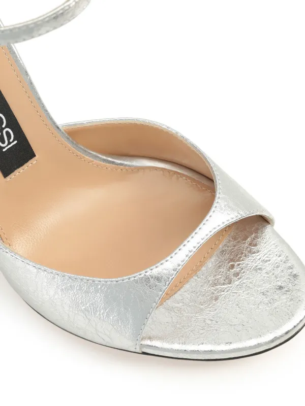 ★SS25 new collection★Sergio Rossi★Godiva-Sandals Silver Flat sandals Grey Low heel: 15mm, sr Godiva Precious - Flat