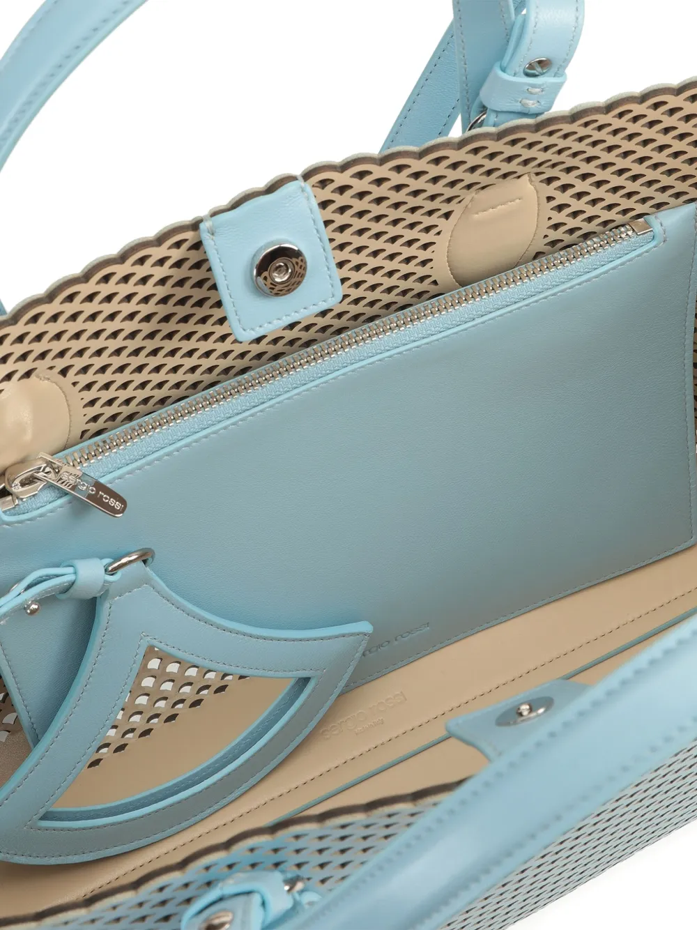 Sergio Rossi Kleine Mermaid leren shopper Blauw